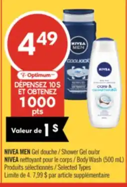 Pharmaprix NIVEA MEN Shower Gel or NIVEA Body Wash (500 mL) offer