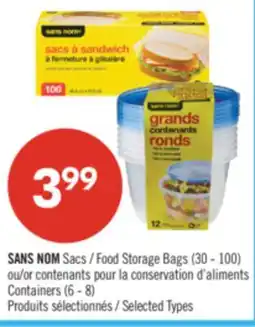 Pharmaprix NO NAME Food Storage Bags (30 - 100) or Containers (6 - 8) offer