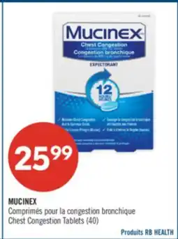 Pharmaprix MUCINEX Chest Congestion Tablets (40) offer