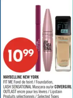 Pharmaprix MAYBELLINE NEW YORK Foundation, LASH SENSATIONAL Mascara or COVERGIRL OUTLAST Lipstain offer