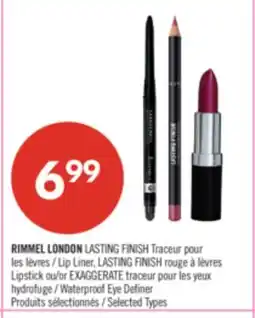 Pharmaprix RIMMEL LONDON LASTING FINISH Lip Liner, LASTING FINISH Lipstick or EXAGGERATE Waterproof Eye Definer offer