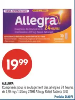 Pharmaprix ALLEGRA 120mg 24HR Allergy Relief Tablets (30) offer