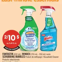 Pharmaprix FANTASTIK (650 mL), WINDEX (765 ml -950 mL) or SCRUBBING BUBBLES Household Cleaner offer