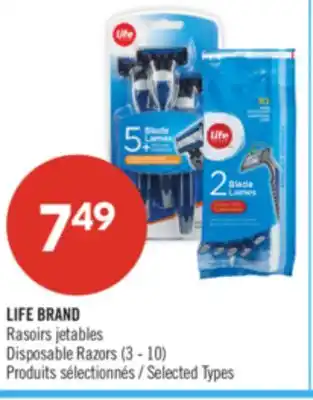 Pharmaprix LIFE BRAND Disposable Razors (3 - 10) offer