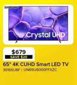 Leon's Samsung 65 4K CUHD Smart LED TV - UN65U8000FFXZC offer