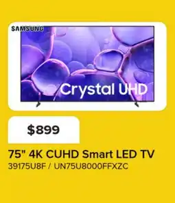 Leon's Samsung 75 4K CUHD Smart LED TV - UN75U8000FFXZC offer