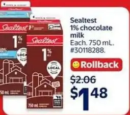 Walmart Sealtest 1% chocolate milk offer