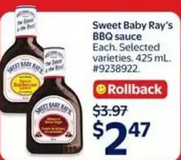 Walmart Sweet Baby Ray's BBQ sauce offer