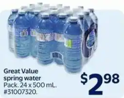 Walmart Great Value spring water offer