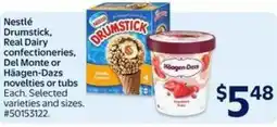 Walmart Nestlé Drumstick, Real Dairy confectioneries, Del Monte or Häagen-Dazs novelties or tubs offer