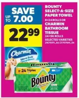 Real Canadian Superstore Bounty Select-A-Size Paper Towel or Charmin Bathroom Tissue offer