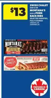 Real Canadian Superstore SWISS CHALET or MONTANA'S Pork Back Ribs offer