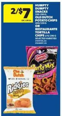 Real Canadian Superstore Humpty Dumpty Snacks, Old Dutch Potato Chips, Restaurante Tortilla Chips offer