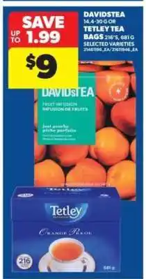 Real Canadian Superstore DAVIDsTEA or Tetley Tea offer