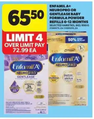 Real Canadian Superstore Enfamil A+ NeuroPro or Gentlease Baby Formula Powder Refills offer