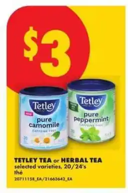 No Frills Tetley Tea or Herbal Tea offer