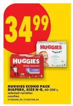No Frills Huggies Econo Pack Diapers, Size N-8 offer