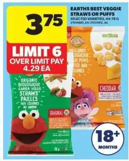 Real Canadian Superstore Earth's Best Veggie Straws or Puffs offer