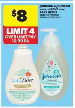 Real Canadian Superstore Johnson & Johnson or Dove Baby Needs offer
