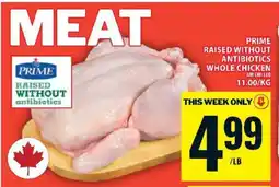 Food Basics PRIME RAISED WITHOUT ANTIBIOTICS WHOLE CHICKEN offer