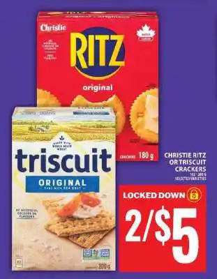 Food Basics CHRISTIE RITZ OR TRISCUIT CRACKERS offer