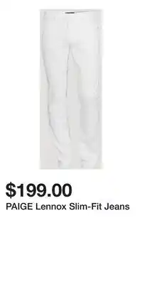 Holt Renfrew PAIGE Lennox Slim-Fit Jeans offer