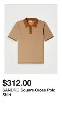 Holt Renfrew SANDRO Square Cross Polo Shirt offer
