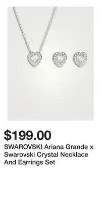 Holt Renfrew SWAROVSKI Ariana Grande x Swarovski Crystal Necklace And Earrings Set offer