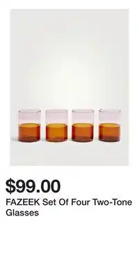 Holt Renfrew FAZEEK Set Of Four Two-Tone Glasses offer