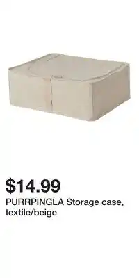 IKEA PURRPINGLA Storage case, textile/beige offer