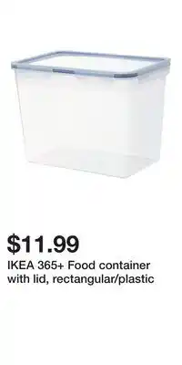 IKEA IKEA 365+ Food container with lid, rectangular/plastic offer