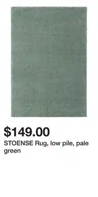 IKEA STOENSE Rug, low pile, pale green offer