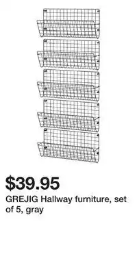 IKEA GREJIG Hallway furniture, set of 5, gray offer