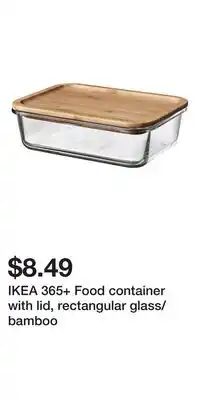 IKEA IKEA 365+ Food container with lid, rectangular glass/bamboo offer