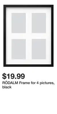 IKEA RÖDALM Frame for 4 pictures, black offer