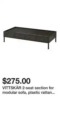 IKEA VITTSKÄR 2-seat section for modular sofa, plastic rattan outdoor/dark gray offer