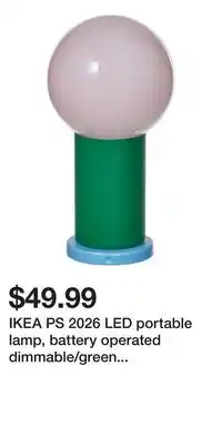 IKEA IKEA PS 2026 LED portable lamp, battery operated dimmable/green light pink offer