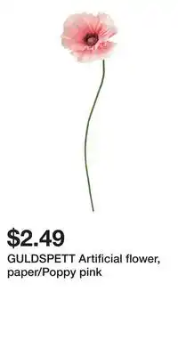 IKEA GULDSPETT Artificial flower, paper/Poppy pink offer