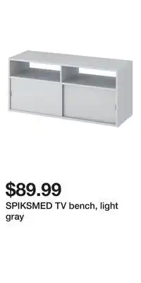 IKEA SPIKSMED TV bench, light gray offer