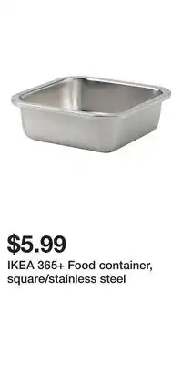 IKEA IKEA 365+ Food container, square/stainless steel offer