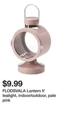 IKEA FLODSVALA Lantern f/tealight, indoor/outdoor, pale pink offer