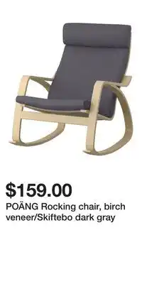 IKEA POÄNG Rocking chair, birch veneer/Skiftebo dark gray offer