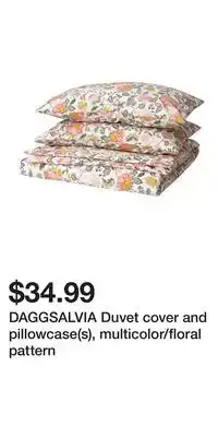 IKEA DAGGSALVIA Duvet cover and pillowcase(s), multicolor/floral pattern offer