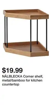 IKEA NÅLBLECKA Corner shelf, metal/bamboo for kitchen countertop offer