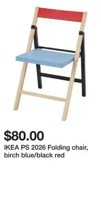 IKEA IKEA PS 2026 Folding chair, birch blue/black red offer