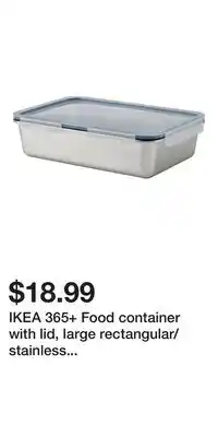 IKEA IKEA 365+ Food container with lid, large rectangular/stainless steel plastic offer