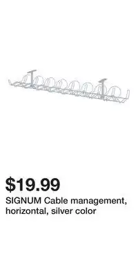 IKEA SIGNUM Cable management, horizontal, silver color offer