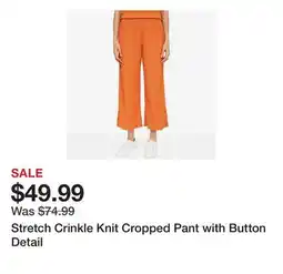 TSC Stores Stretch Crinkle Knit Cropped Pant with Button Detail offer