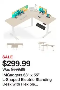 TSC Stores IMGadgets 63 x 55 L-Shaped Electric Standing Desk with Flexible Right or Left Configuration offer