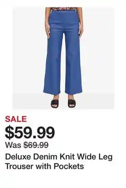 TSC Stores Deluxe Denim Knit Wide Leg Trouser with Pockets offer